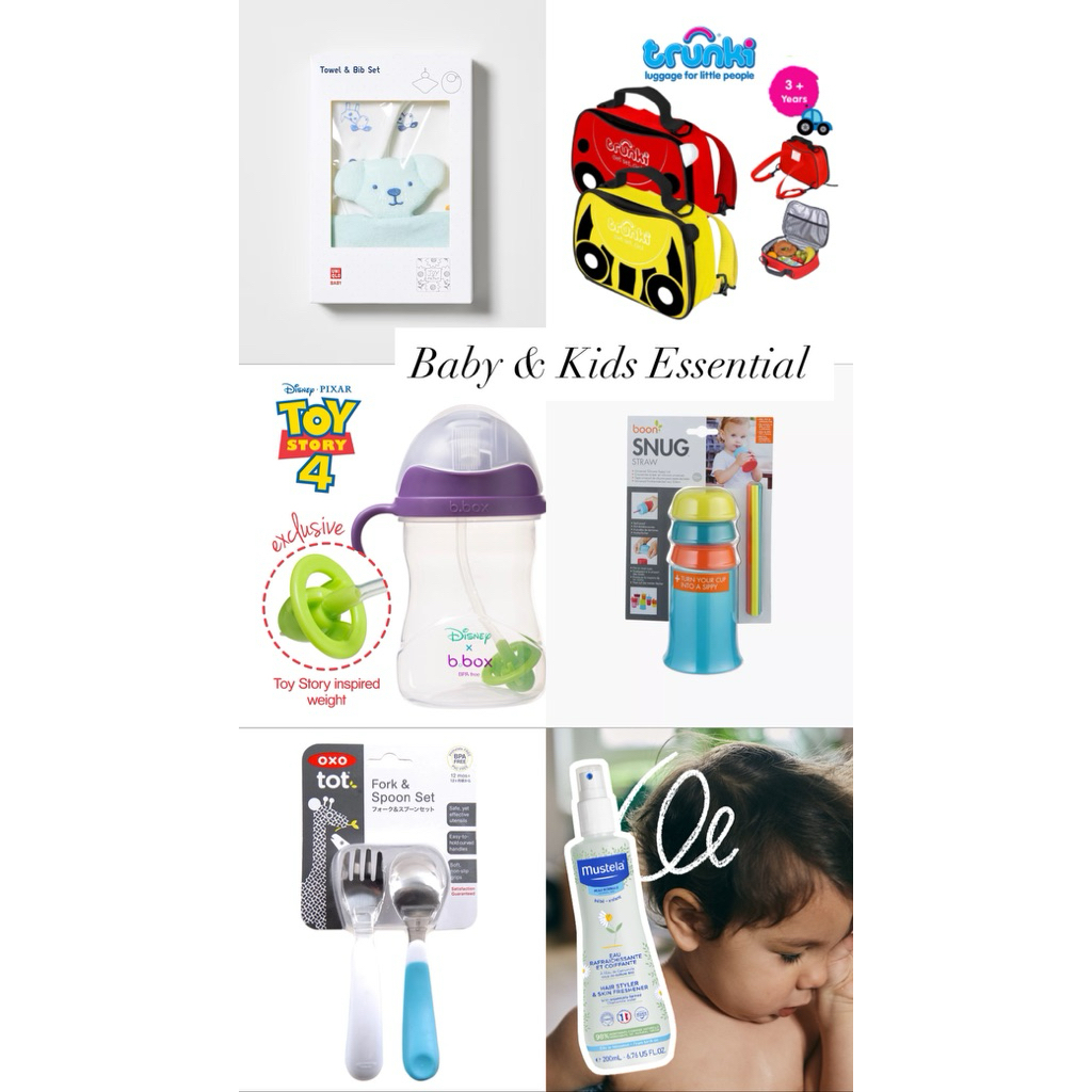 Baby & Kids Essential - Bottle Bag Tumbler Lunch Bag Cutlery Body Care Bib Bowl Plate Tray Backpack 