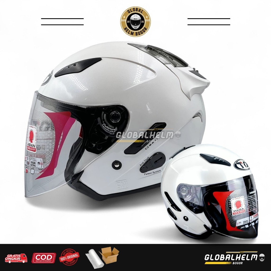 Helm Kyt Galaxy Flat R Solid - White Gloss