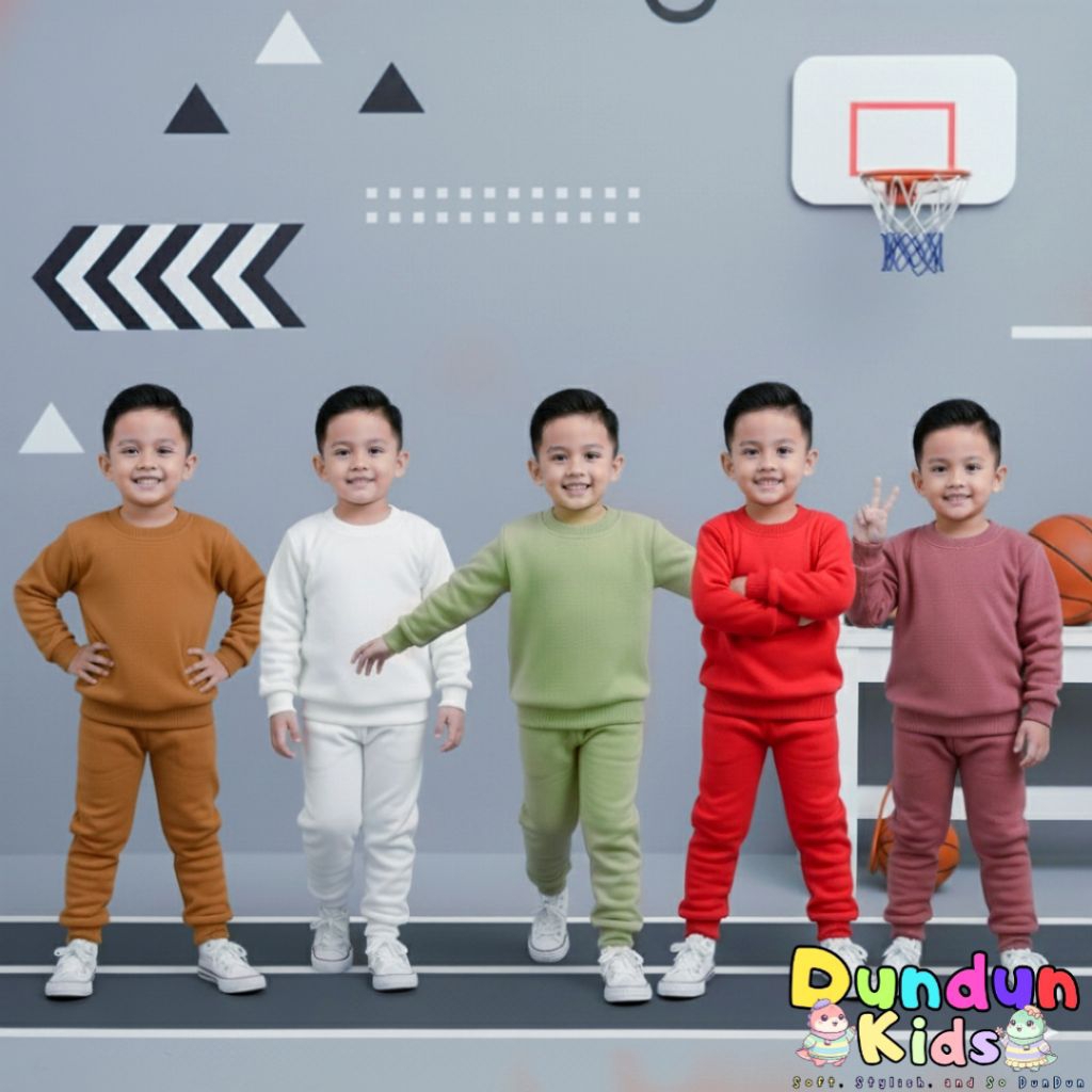 WALADI.ID Setelan Sweater Anak Polos / Setelan Sweater Polos Anak Unisex / Setelan Sweater Polos Ana