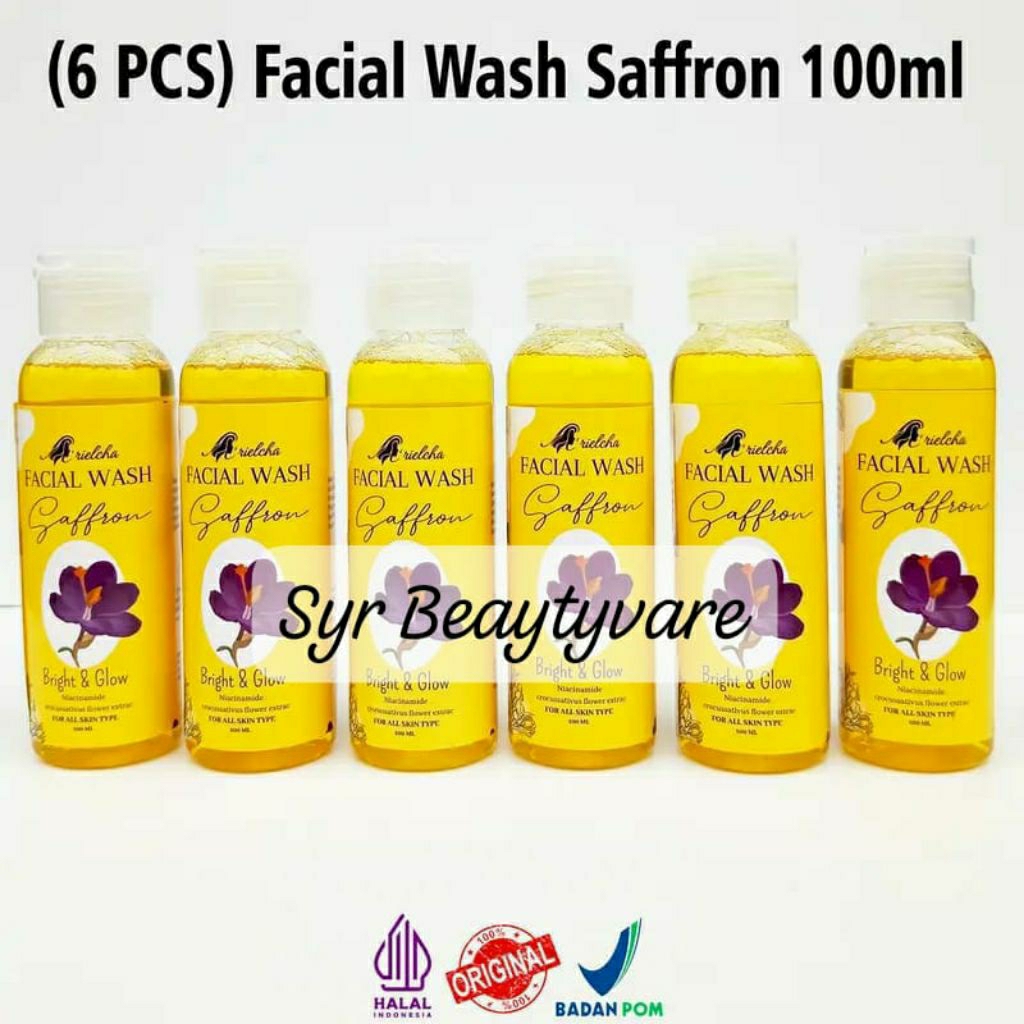 (PROMO 6 PCS) SABUN CAIR SAFFRON || SABUN WAJAH GLOWING SAFFRON