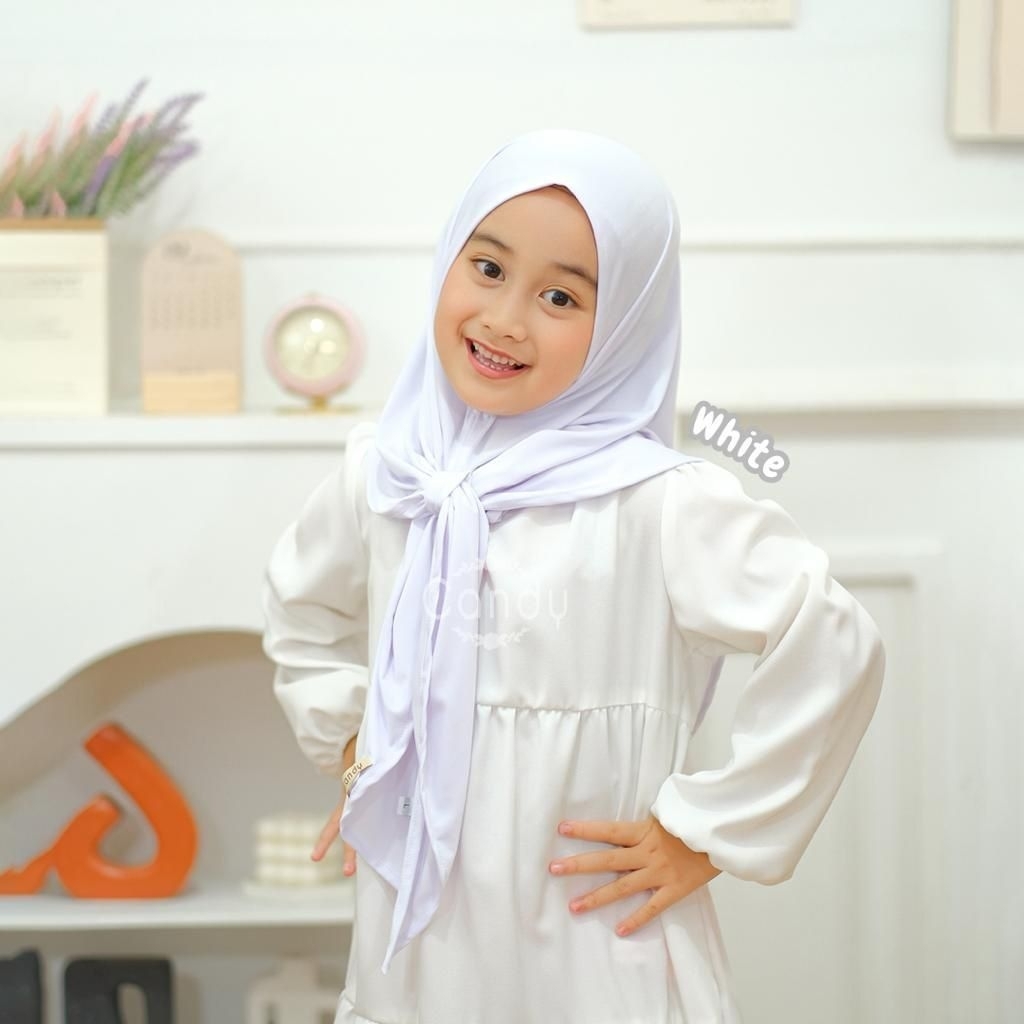 FAI.KU Jilbab putih anak usia 1-10 tahun - jilbab alesha - jilbab instan