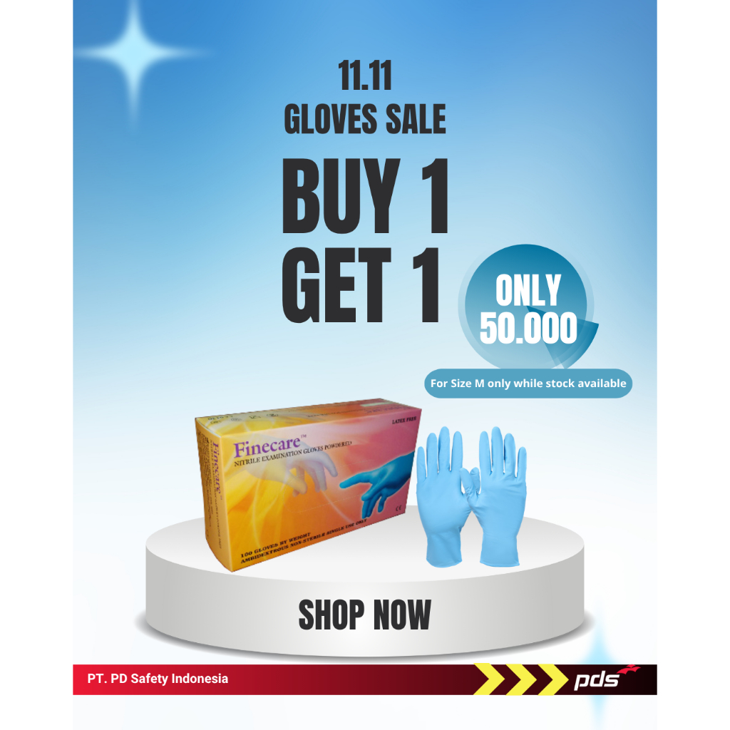 Free FINECARE NITRILE EXAMINATION GLOVES POWDER FREE, LATEX FREE - 240MM 3M