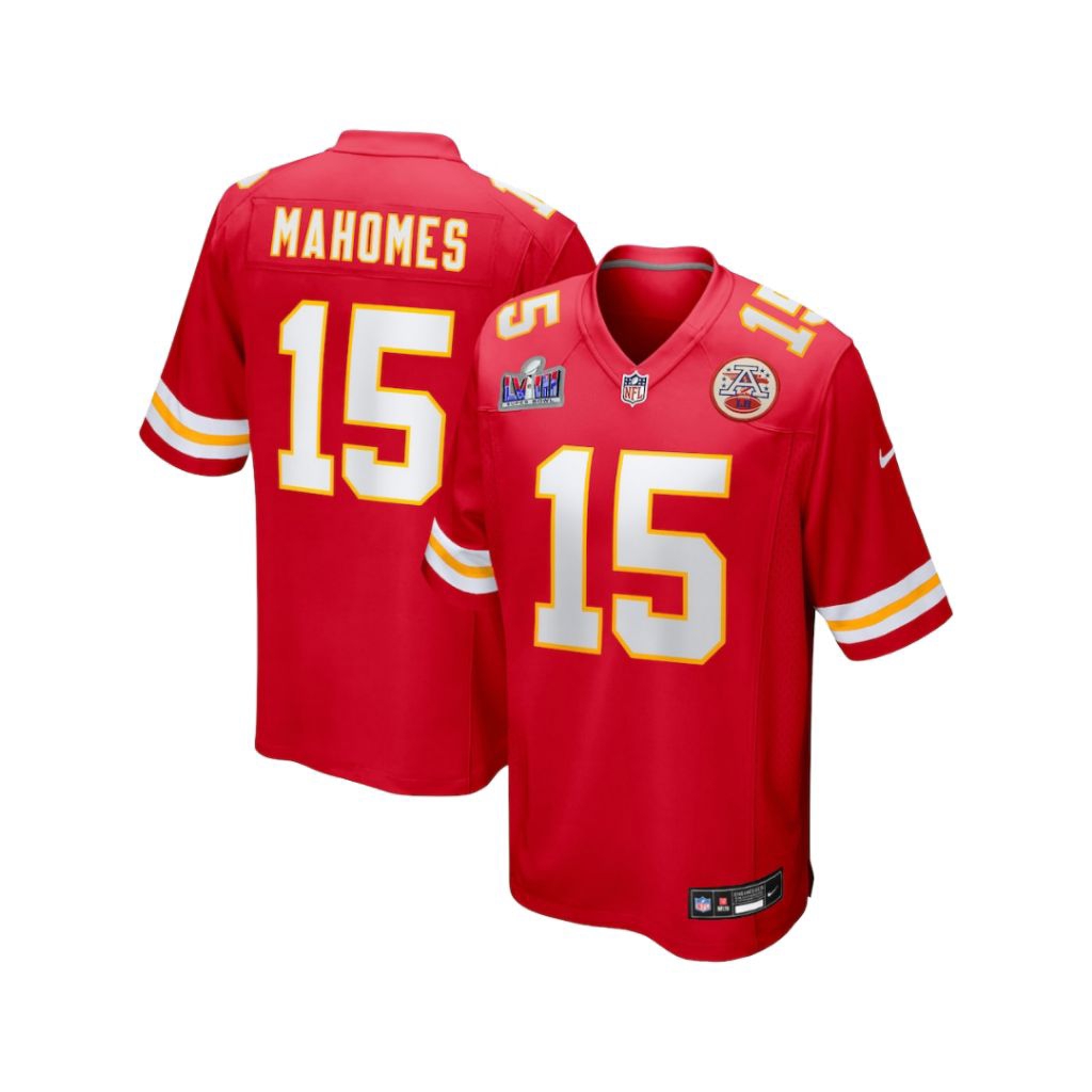 NFL Men's Kansas City Chiefs Patrick Mahomes Nike Red Super Bowl LVIII Patch Game Jersey
