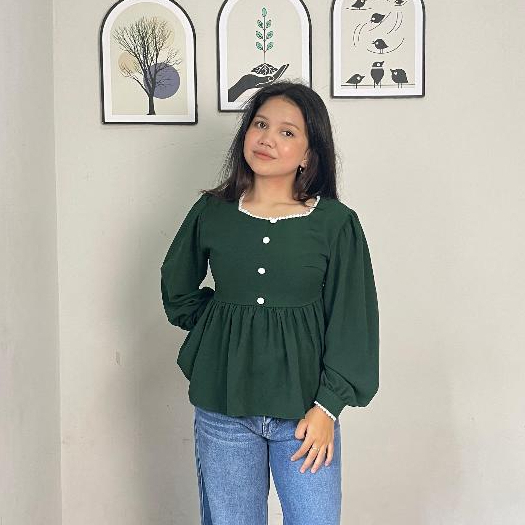 Kea Top | Casual Top | Atasan Wanita | Big Size |Bahan Wolfis | Party Top | Atasan Terbaru | Natal B