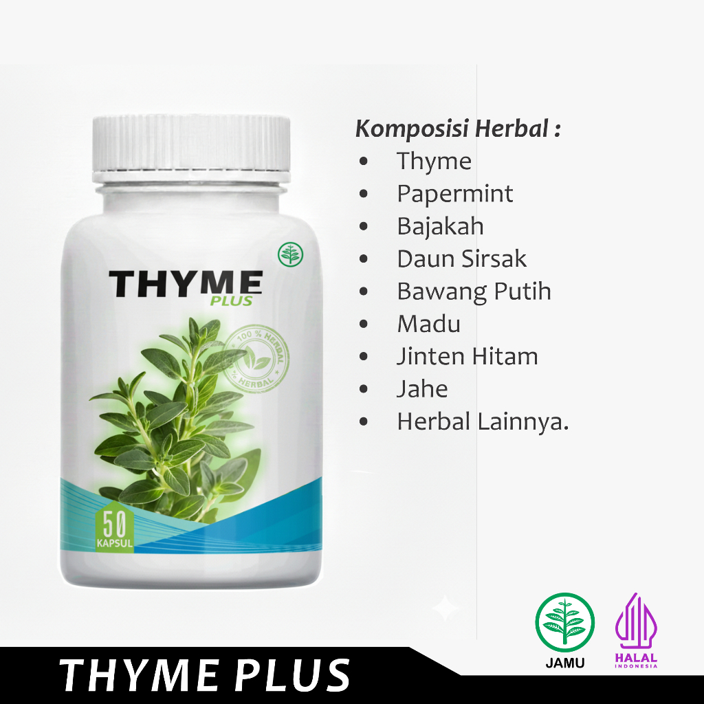 Ampuh Obat Asma Bersihkan Flek Paru Paru dan TBC 100% Original Herbal Alami Thyme Plus
