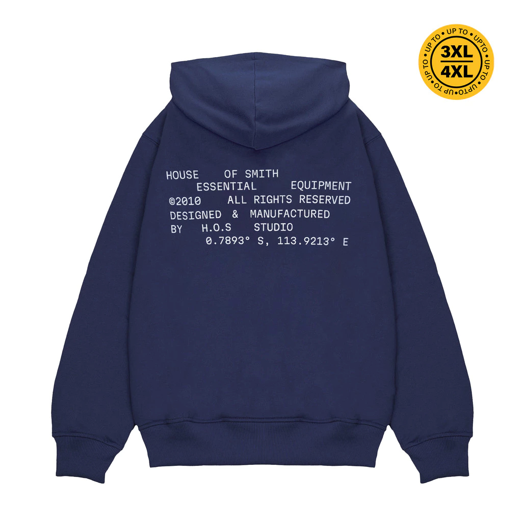 House of Smith PKU Sweater Hoodie Oversized Pria - Archive Oversized Hoodie Navy