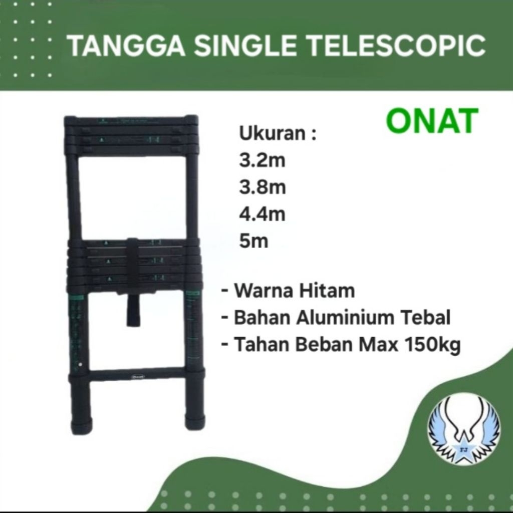 ONAT TANGGA LIPAT ALUMINIUM TELESKOPIC 3.2M 3.8M 4.4M 5M METER / TELESCOPIC LADDER / TANGGA PLN LIST