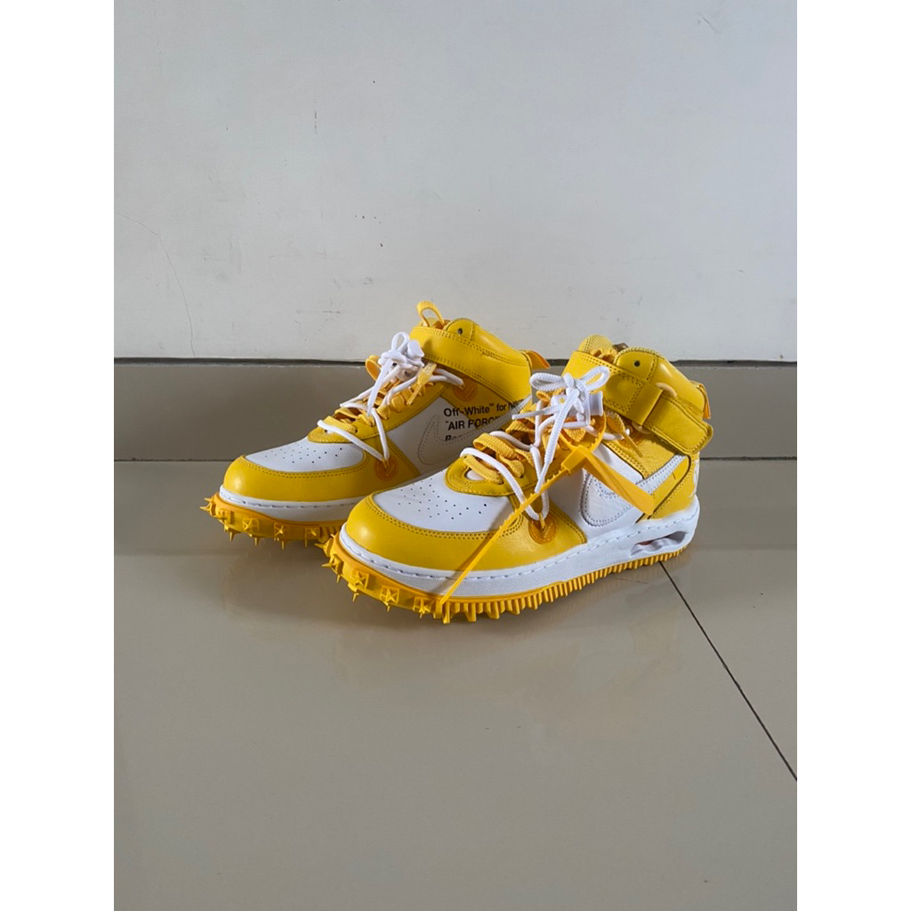 sepatu nike air force 1 x off white yellow