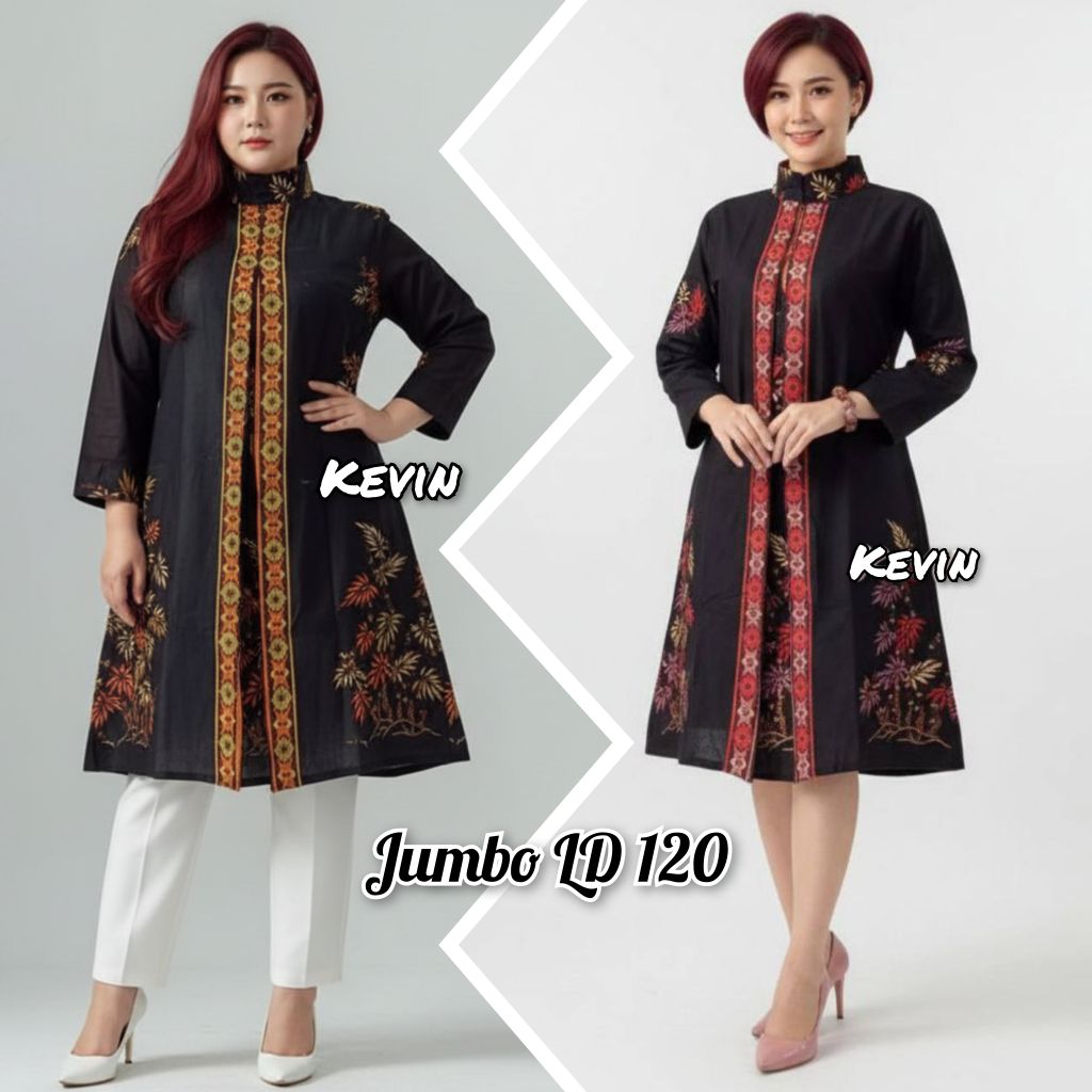 Bambu Hitam Manis - Tunik Batik Baju Atasan Wanita - Tunik Batik Jumbo Baju Kantoran