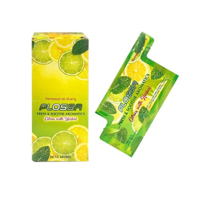 Plossa Mini Sachet Minyak Angin Aromatherapy Refill Citrus 4ml Box 12's Pcs