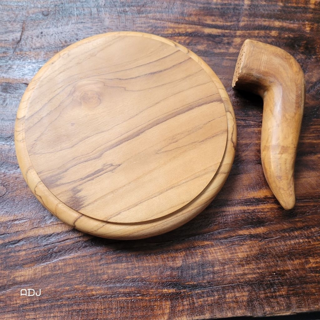 cowek plus ulekan kayu jati