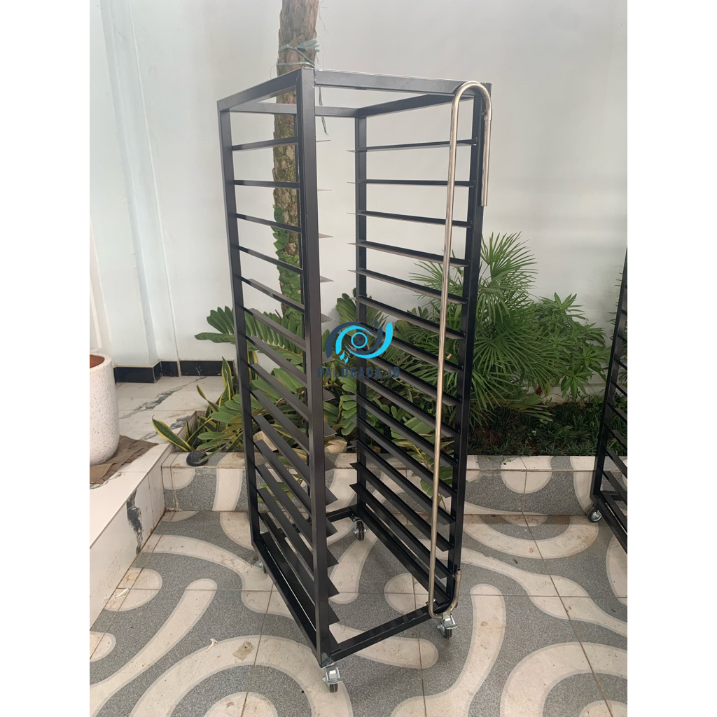 Rak Troli Loyang / Rack Trolley Bakery / Rak Troli Roti / Rak Troli Susun Besi Baja