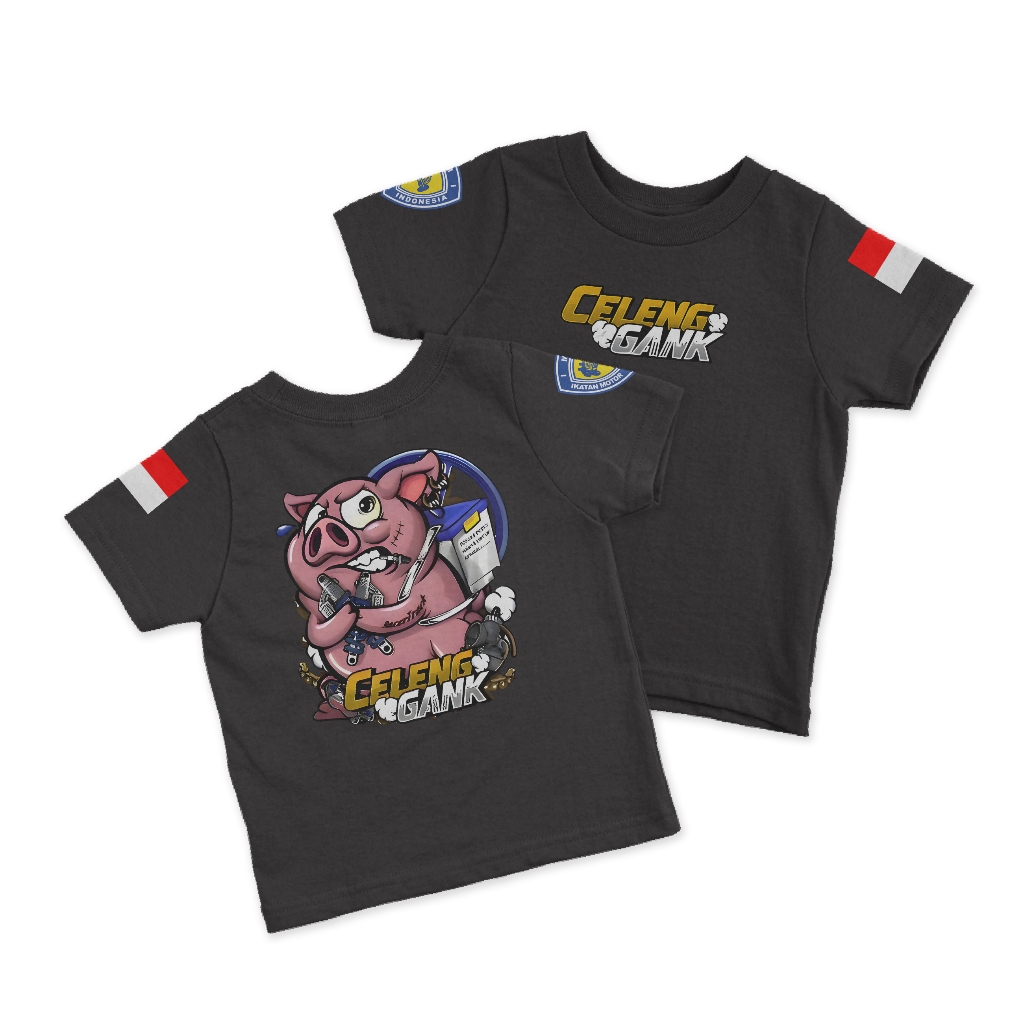 KAOS ANAK " CELENG GANK " Baju CB SQUAD | Kaos Motor CB | Bisa Bayar Di Tempat