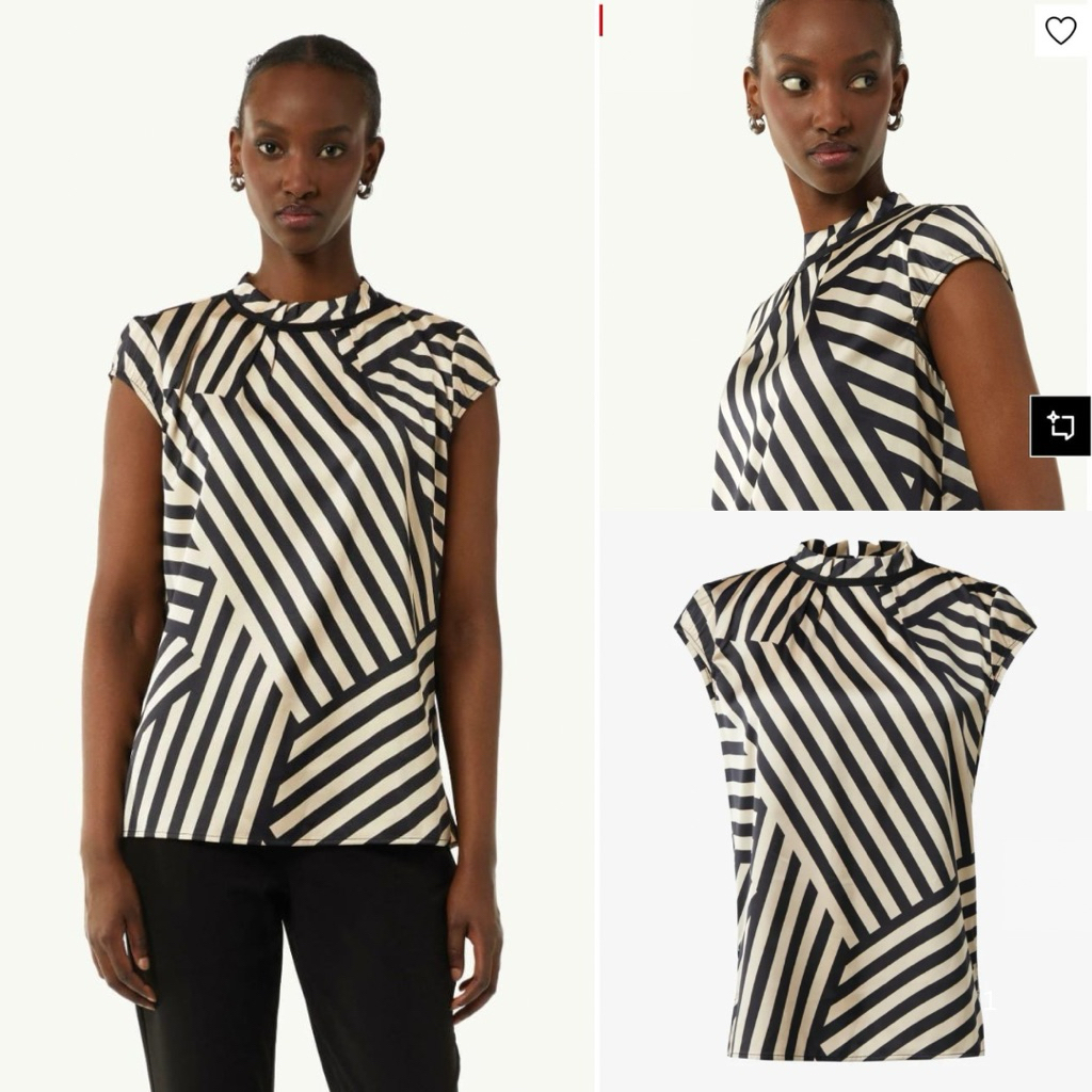 COMMA Satin Stripe Blouse