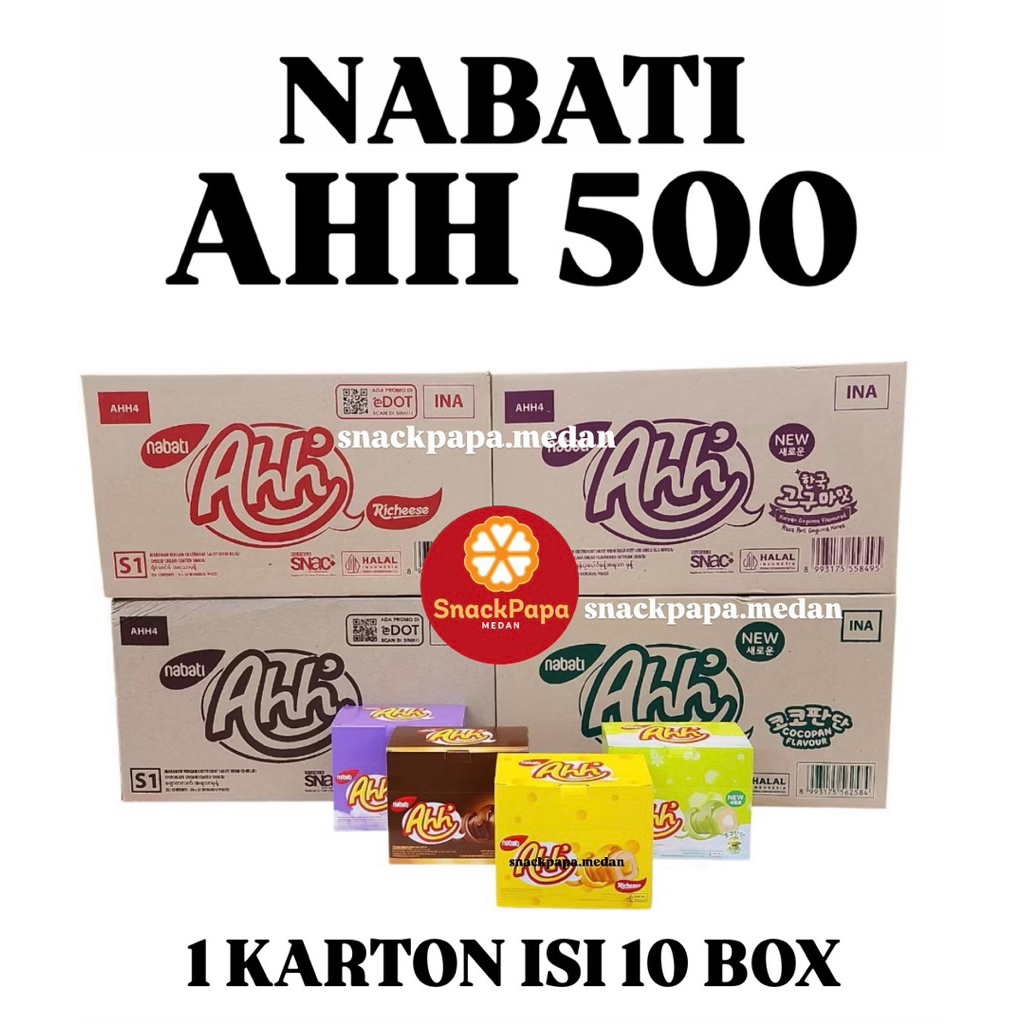 NABATI AHH 500 [1 KARTON ISI 10 BOX] | NABATI AHH 500 KEJU | AHH 500 COKELAT | AHH 500 GOGUMA | NABA