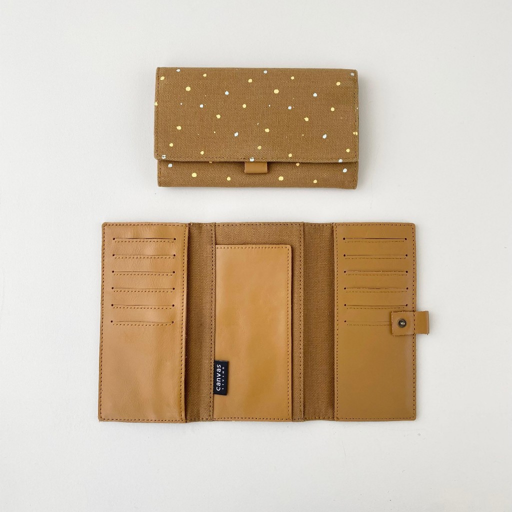Trifold Long Wallet Sprinkles Mocca Canvas Living