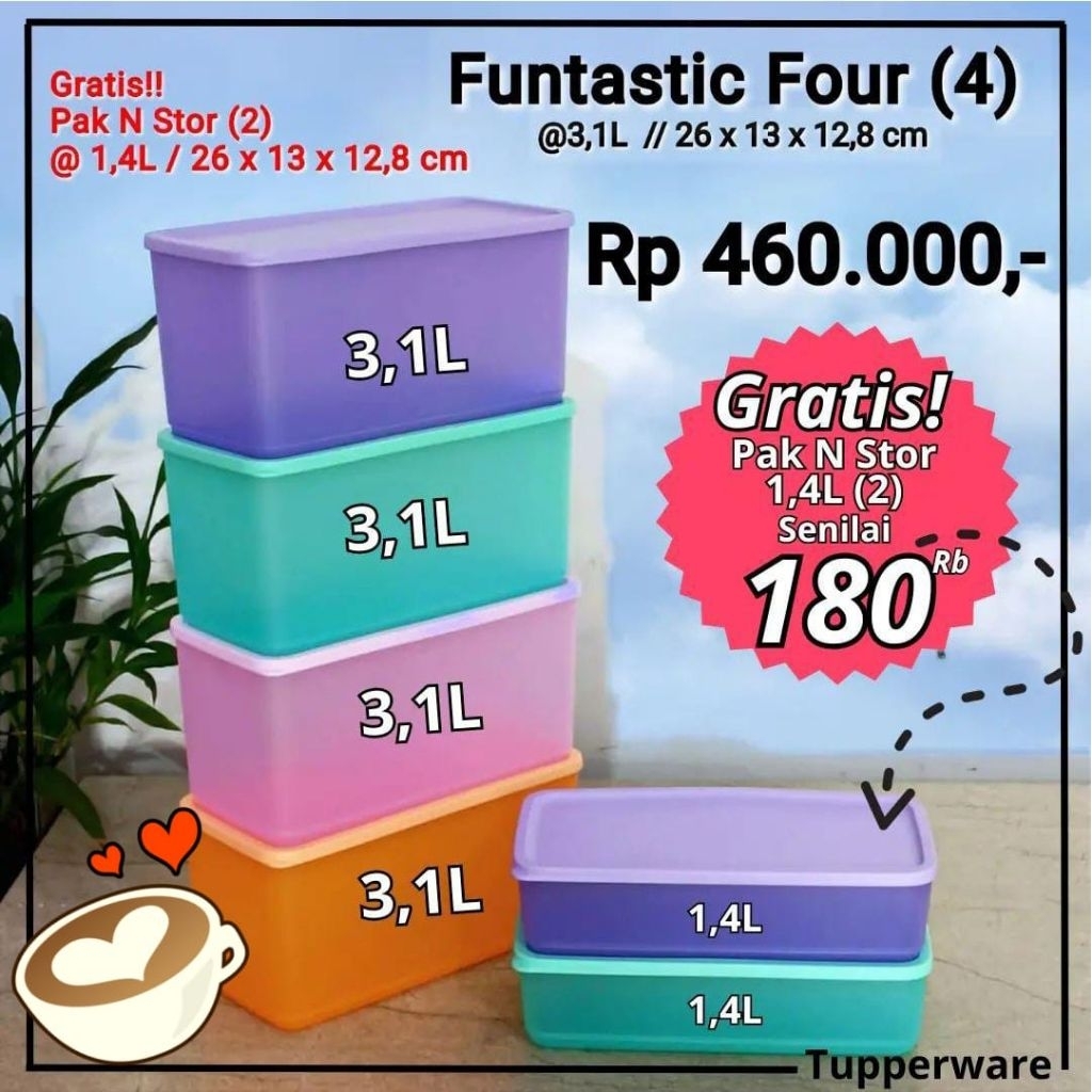 fantastic four tupperware 3.1 Liter free persis gbr