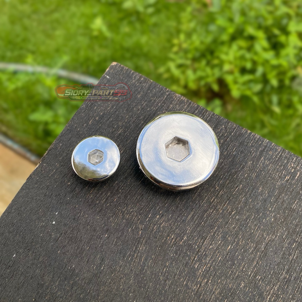 Tutup Koin Bak Magnet Crom Chrome Honda Megapro GL CB Tiger Supra Grand Kharisma
