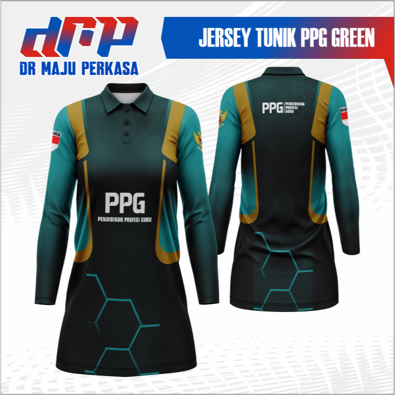 DRMP JERSEY TUNIK PPG GREEN WANGKI/ JERSEY WANGKI KERAH PPG GREEN FULL PRINTING/ JERSEY POLO Sport