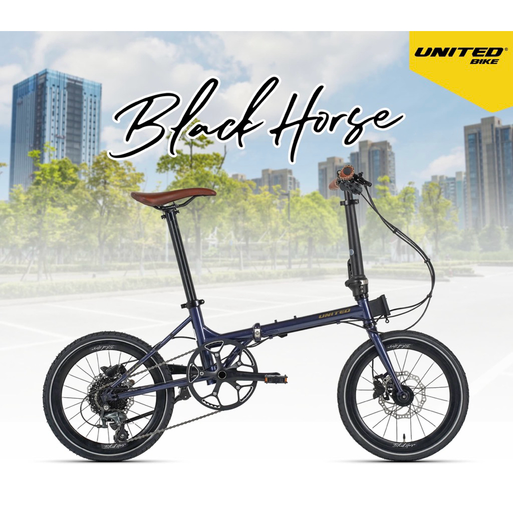 Sepeda Lipat Folding Bike 16 United Black Horse