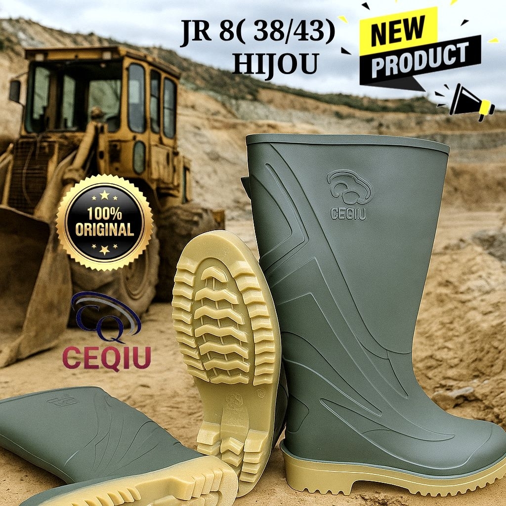 Sepatu Boot Karet Anti Licin CEQIU Pria Wanita – Size 38-43 Art JR 8 | Anti Air Hujan / Lumpur / Ker