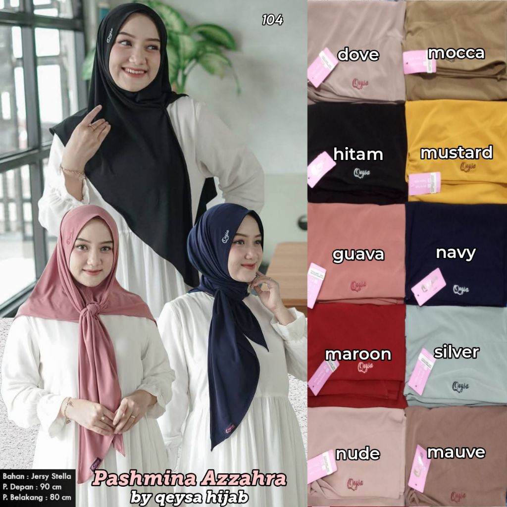 pashmina Azzahra qeysa| pashmina instan| pashmina oval jersey| Qeysa hijab
