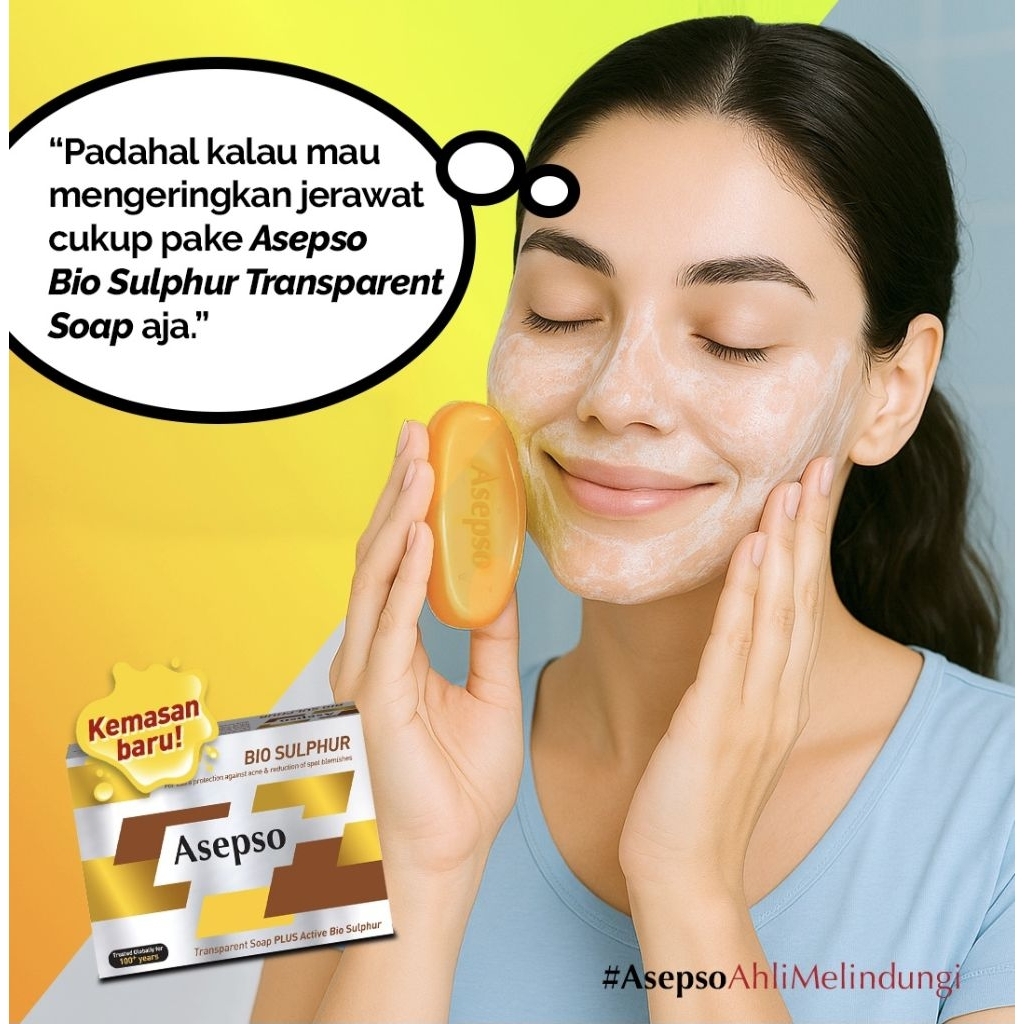 ASEPSO SABUN MUKA Transparant 100 gr Mengatasi Jerawat dan Panu di wajah