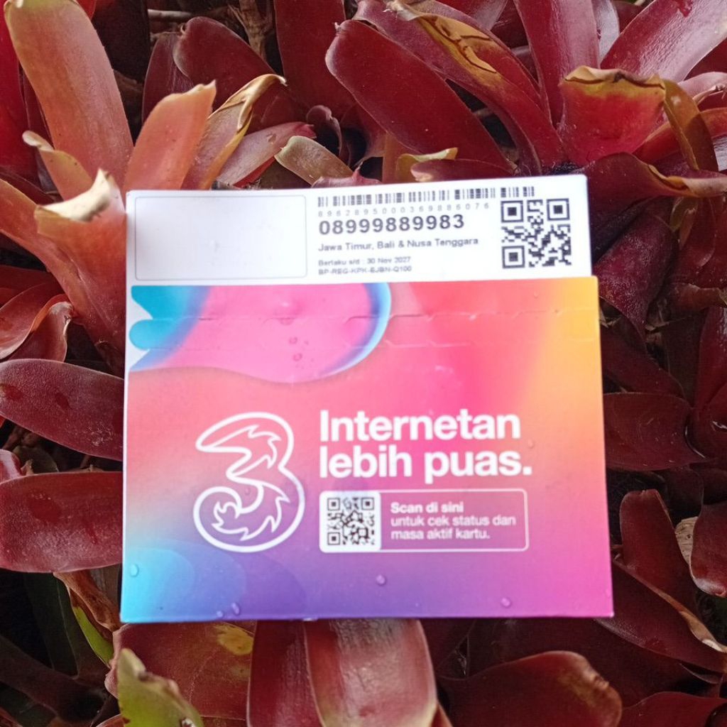 Nomor cantik kartu perdana Tri kwartet 9999