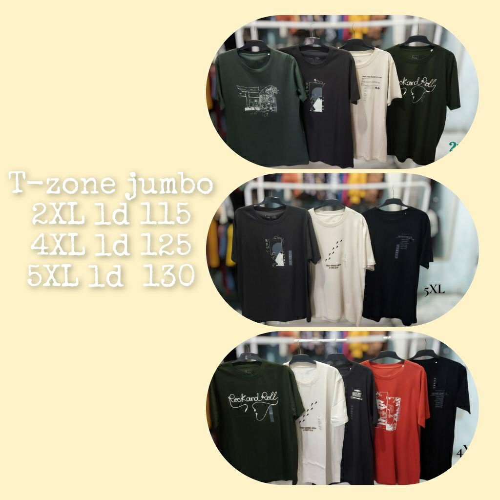 kaos t-zone pria jumbo