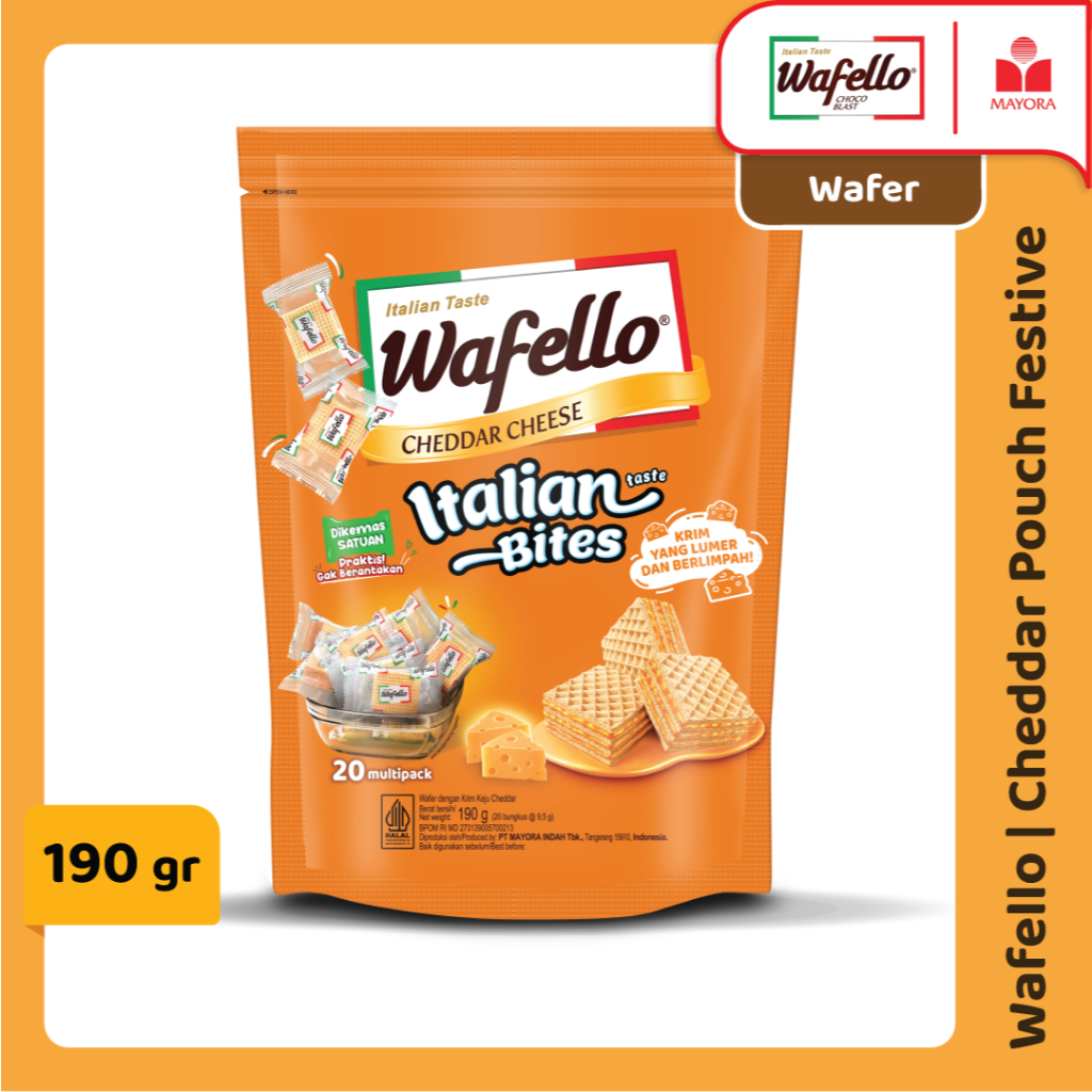 Wafello Wafer Italia Cheddar Pouch Festive