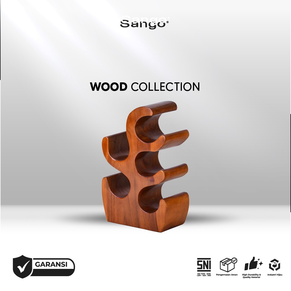 Rak Wine Kayu Wooden Wine Rack Sanite