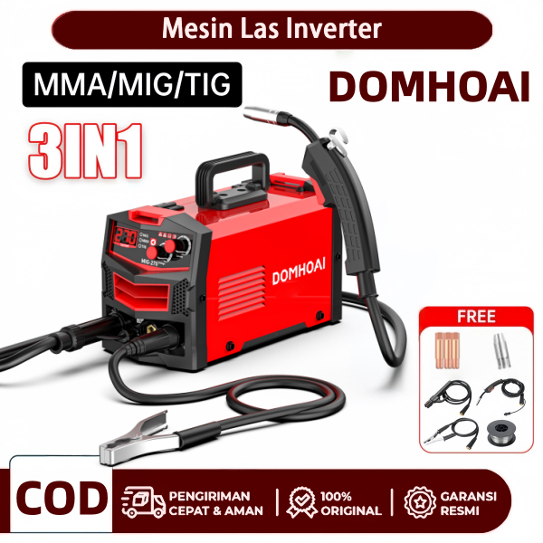 DOMHOAI Mesin Las 3 IN 1 Tanpa Gas Mesin Las Inverter Welding Machine Las Laser 3 IN 1 Las Listrik P