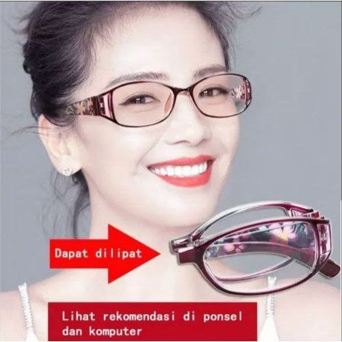 Kacamata baca lipat elegan / kacamata baca wanita bisa dilipat lipat