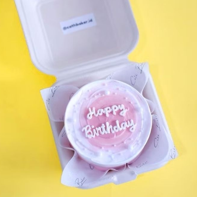 Bento Cake Pink Blush / Korean Cake Fresh Cream Cake - Kue Ulang Tahun