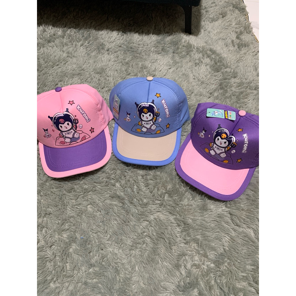 TOPI ANAK SABLON KUROMI / TOPI BASEBALL ANAK SABLON KUROMI / TOPI DISTRO ANAK SABLON KUROMI / TOPI A