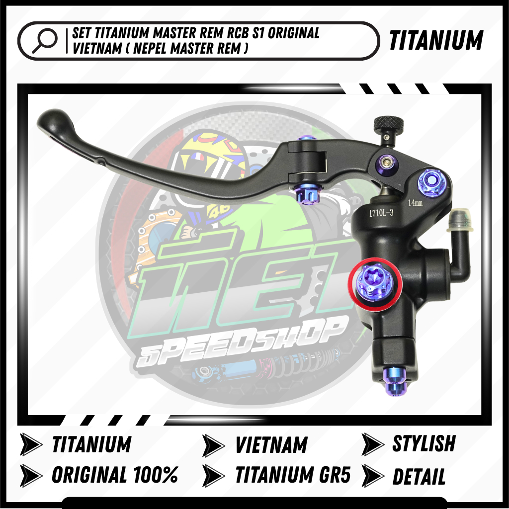 Baut Titanium Nepel Master Rem Rcb S1 Original Vietnam | Silver Brown Light Blue Gold Pink Maroon Pu