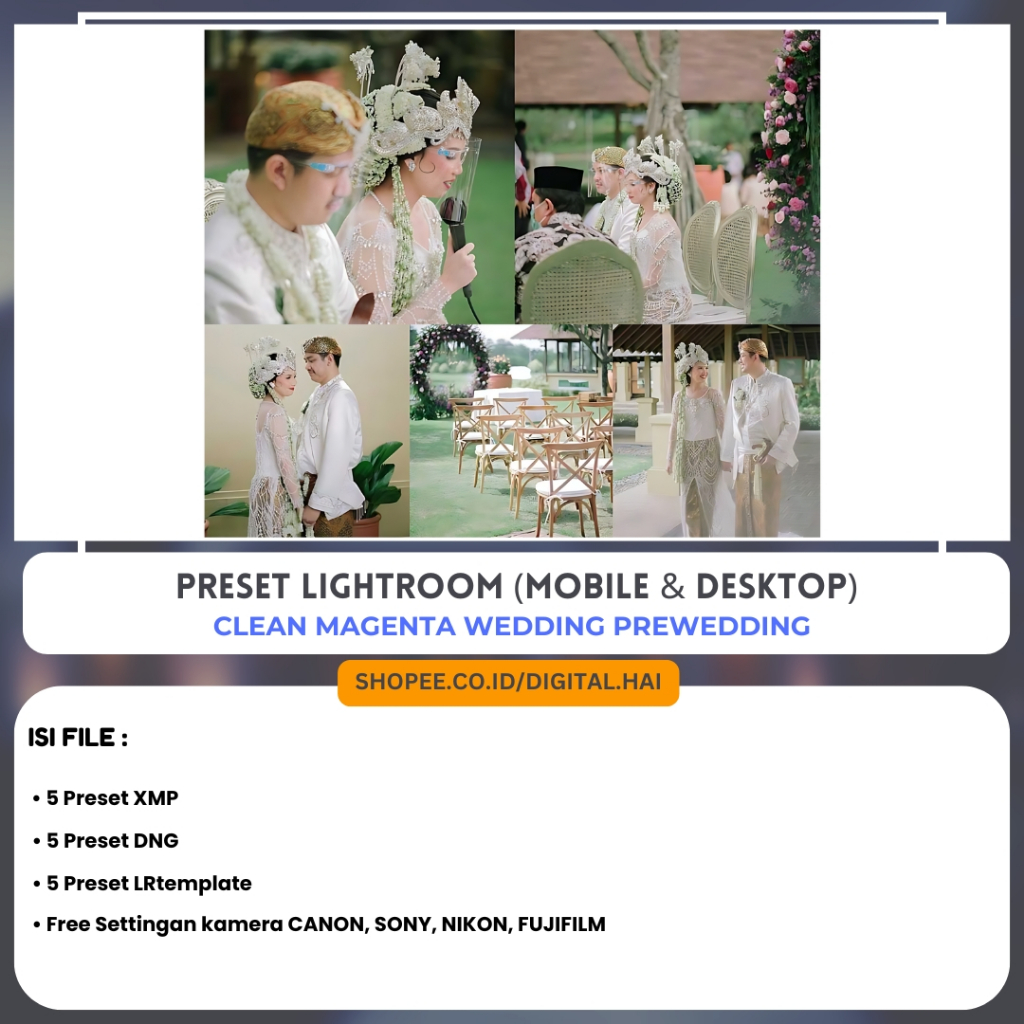 PRESET CLEAN MAGENTA WEDDING PREWEDDING for Android, IOS, PC