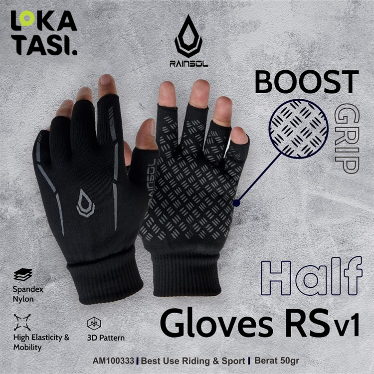 Rainsol - Sarung Tangan Motor Half Gloves Anti UV