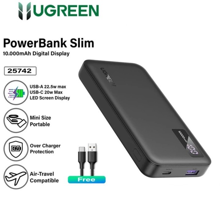 Powerbank Ugreen 20000mAh Fast Charging PD 20w Digital Display