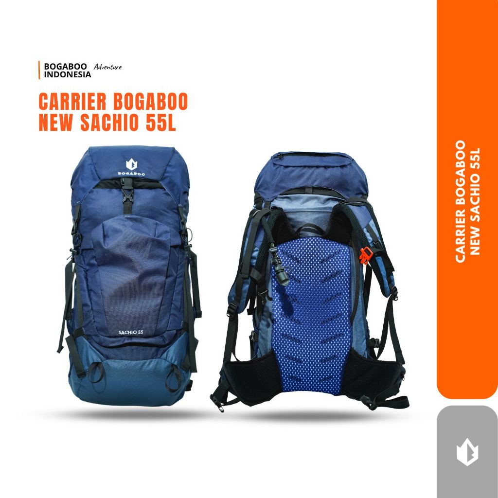 BOGABOO SACHIO 55L Carrier Bag – Tas Gunung Ultralight Hiking Backpack | Tas Outdoor Tahan Air denga