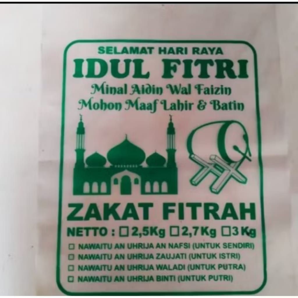 plastik zakat fitrah