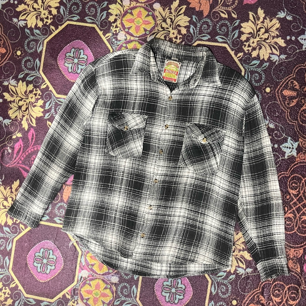 Preloved Kemeja Flanel Flannel shirt Veterano Sz M - L Tebal Rajut