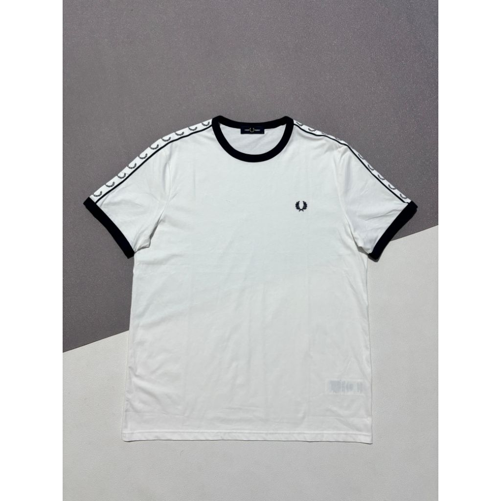 Fred Perry Taped Ringer T-Shirt White