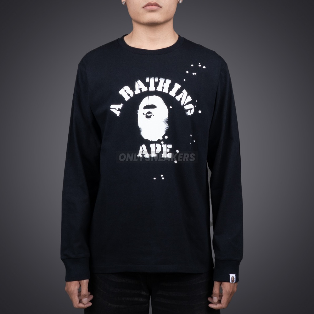 BAPE X JOSHUA VIDES COLLEGE BLACK LONG SLEEVE
