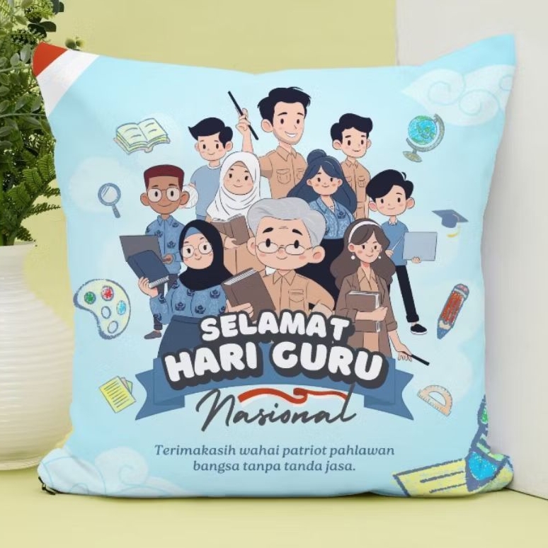Souvenir Bantal Printing Hari Guru