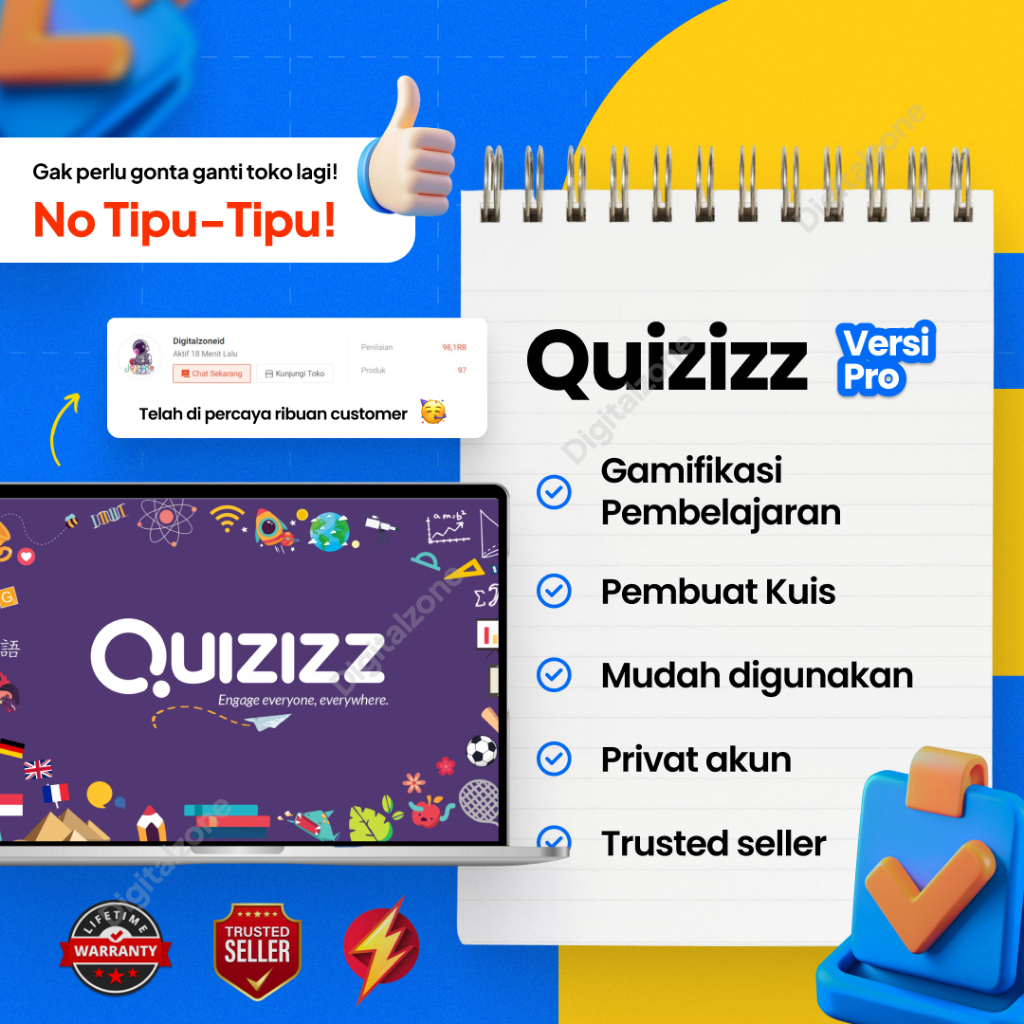 Akun Quizizz Super Premium 7 Hari (500 Partisipan)