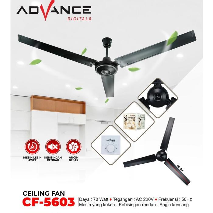 Kipas Angin (Ceiling Fan) Advance  Ceiling Fan Besi HITAM Original Bergaransi Resmi - TERMURAH