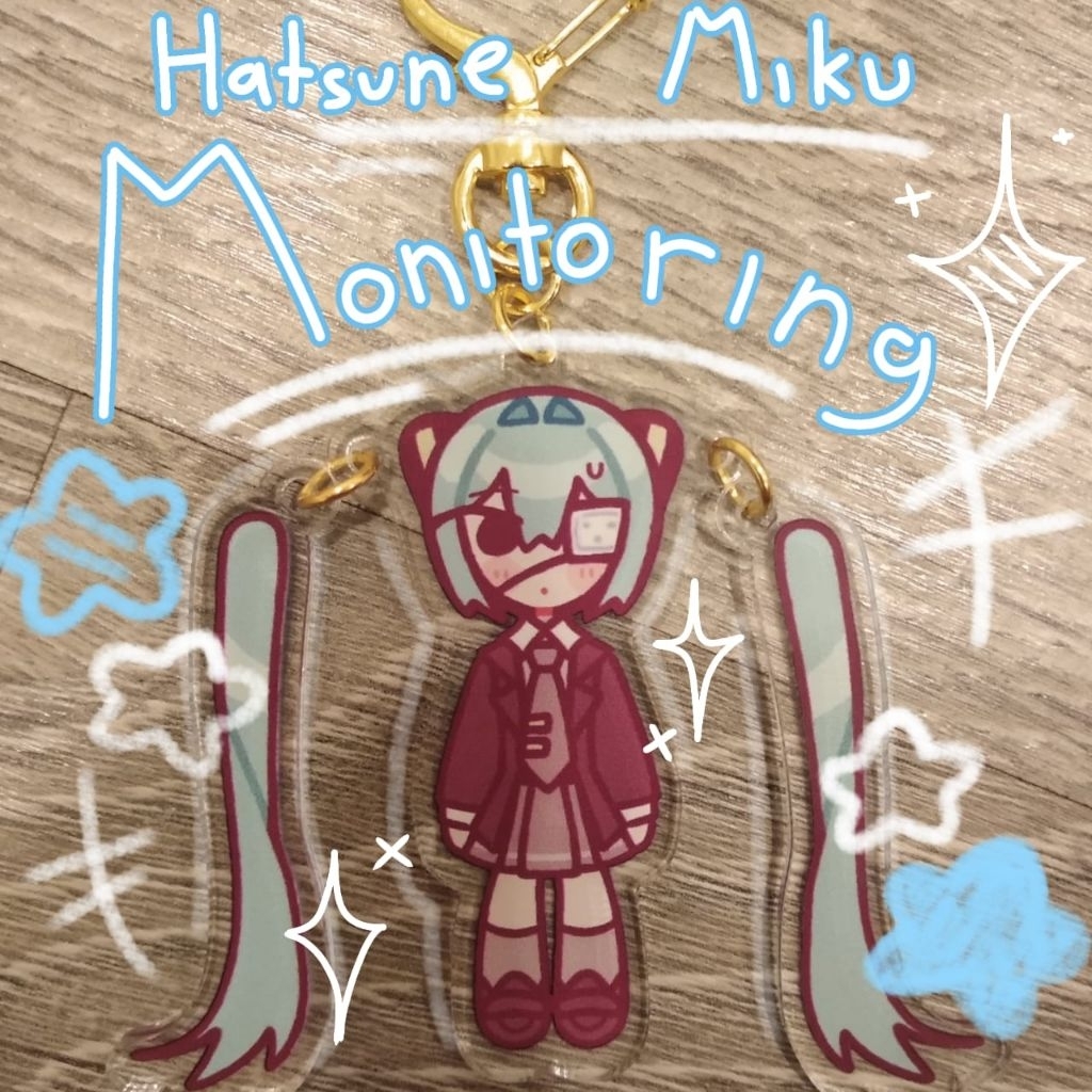 Hatsune Miku Monitoring Fan Made Keychain *