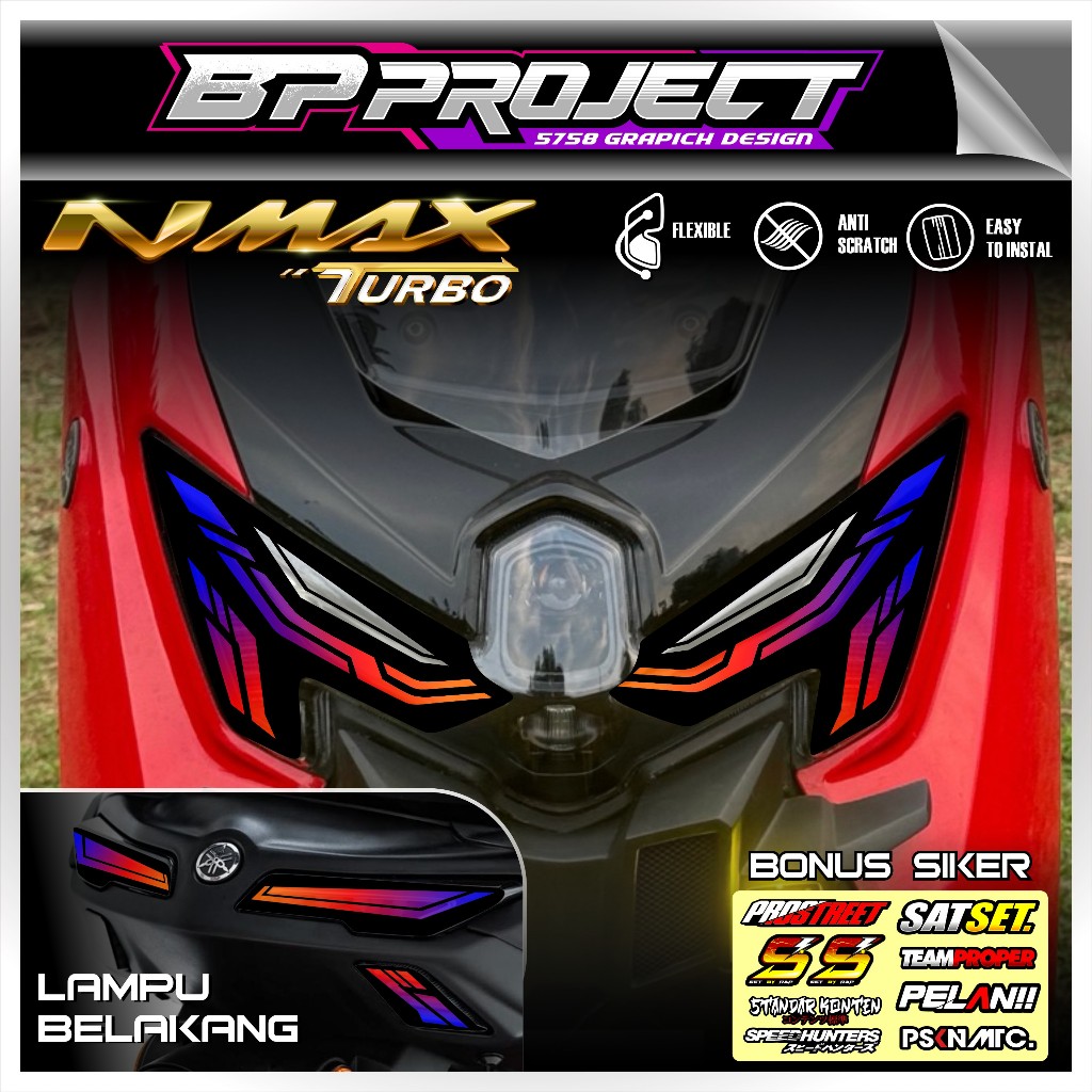 Stiker Lampu Alis MOTOR NMAX TURBO NEO 2024 2025 - Sticker Variasi Lampu NMAX Neo S TRANSPARAN UV