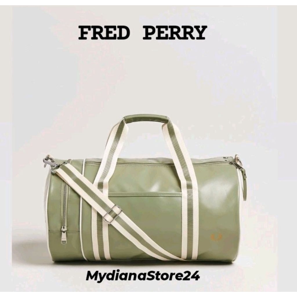 FRED PERRY CLASIC BARREL BAG - OLIVE MINT
